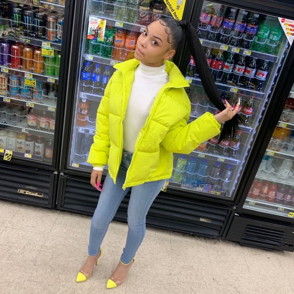 Lime Green Bubble Coat